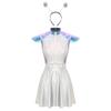 Womens Space Alien Costume Cap Sleeve Cutie Design Outer Space Theme Dress and Hair Hoop
