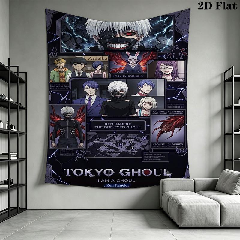 Tokyo Ghoul Re Artwork Tapestry Wallmounted Fashion Print Wall Covering Decoration Home Decor Wall Decoration