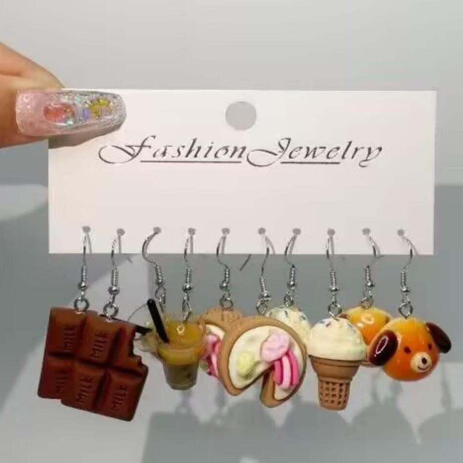 Симпатичные серьги-капли из смолы, комплект серег для женщин, серьги-крючки с цветами, бабочками и лягушками, аксессуары, ювелирные изделия