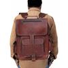 Travel Rucksack Genuine Goat Leather Large Men's Vintage Backpack Laptop Gym Bag