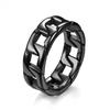 Men's Stainless Steel Titanium Chain Rotating Ring - European & American Style