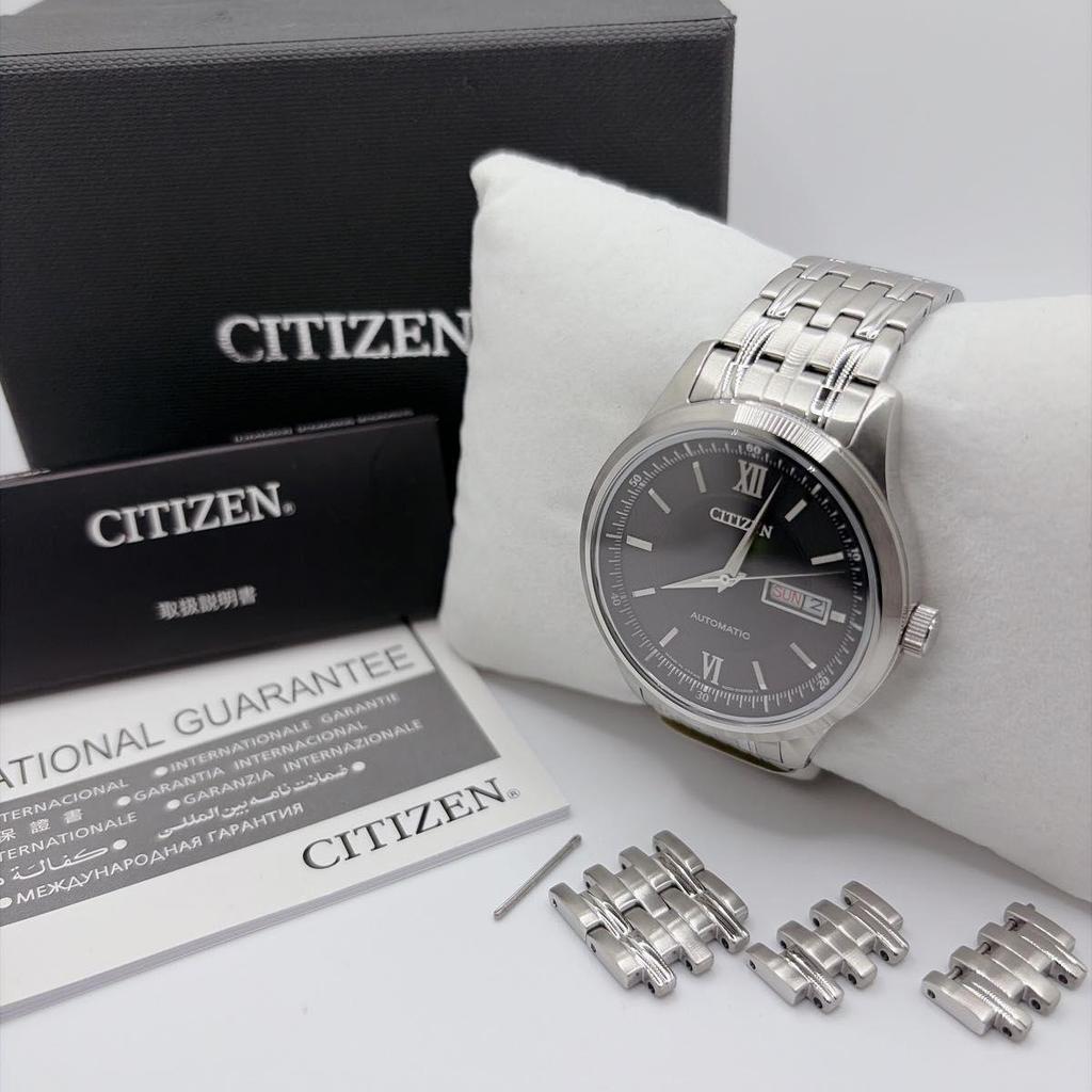 Б/у [Хорошее состояние] Мужские автоматические часы CITIZEN с индикатором дня недели и даты Черные