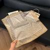 Simulated silk women's small square scarf, Korean cashew nut leopard print small silk scarf, headscarf, four-season scarf, professional scarf.