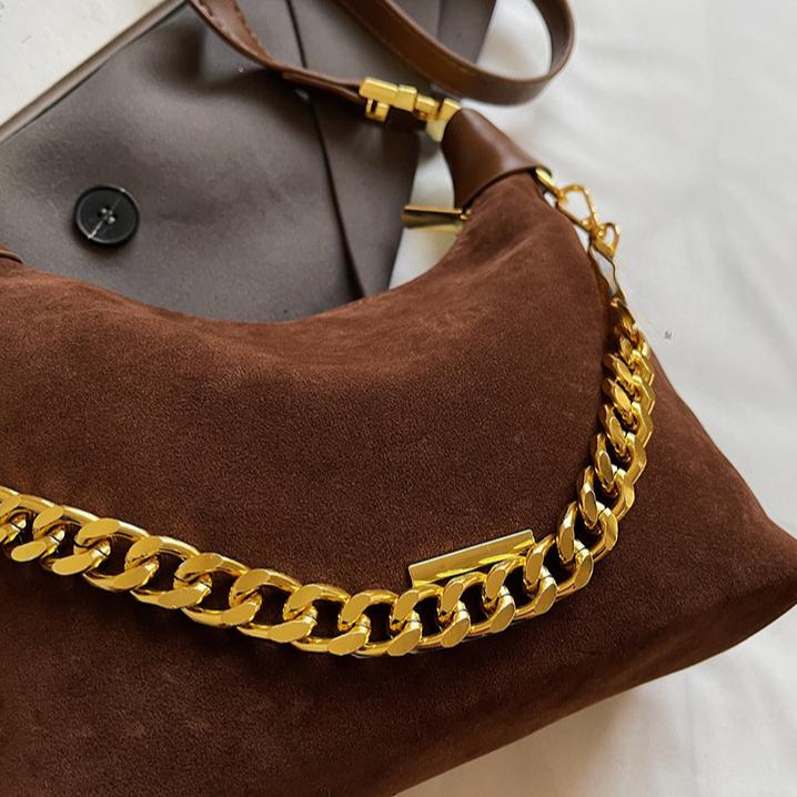 Замшевая сумка женская новая модная сумка-цепочка универсальная сумка повседневная текстура ретро сумка-мессенджер