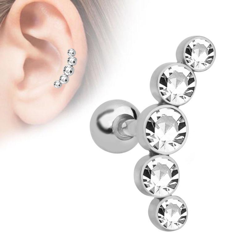 Opal Cartilage Ear Nail Stud Earring Cartilage Helix Tragus Stainless Steel Piercing Helix Tragus 16G Barbell Accessories
