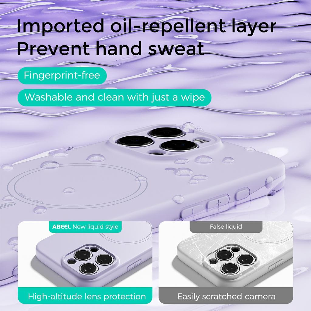ABEEL For iPhone 14 Pro Case Compatible with MagSafe Skin Touch Liquid Silicone Phone Back Cover