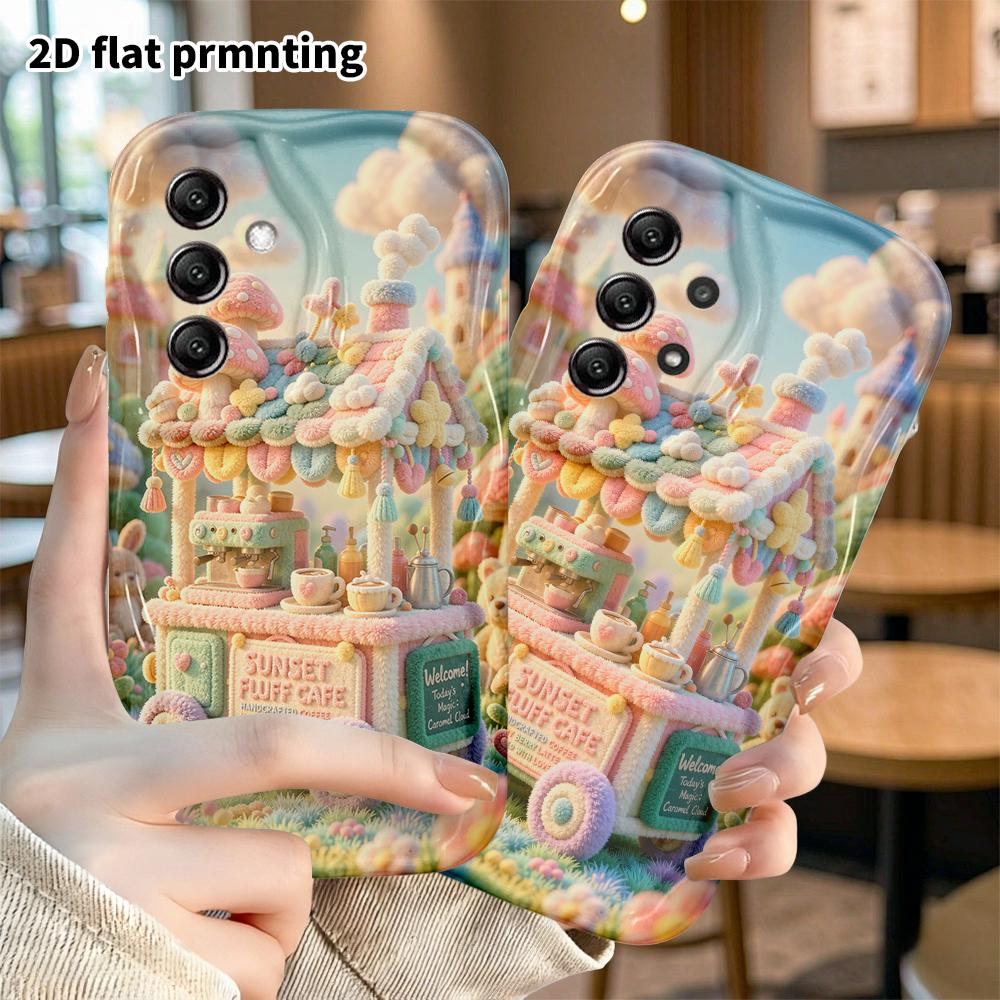 Чехол для телефона: 2D плоский, подходит для защитных чехлов Samsung Galaxy A34 A35 M05 M06 S20 S22 S21 FE Plus 5G, волшебная кофейная тележка, идеальный Рождественский и H
