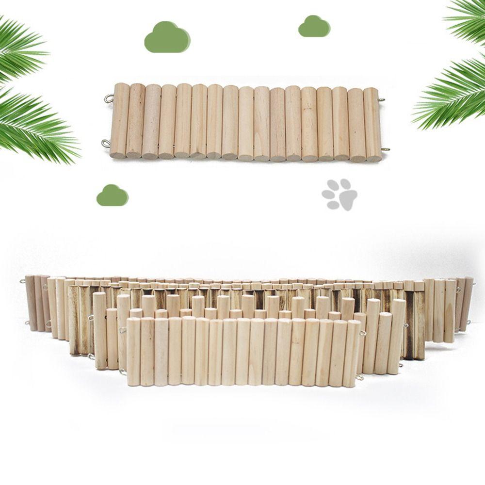 Деревянная лестница для хомяка, гибкая, простая в установке, подвесной мост для хомяка, украшение для клетки с проволочным соединением