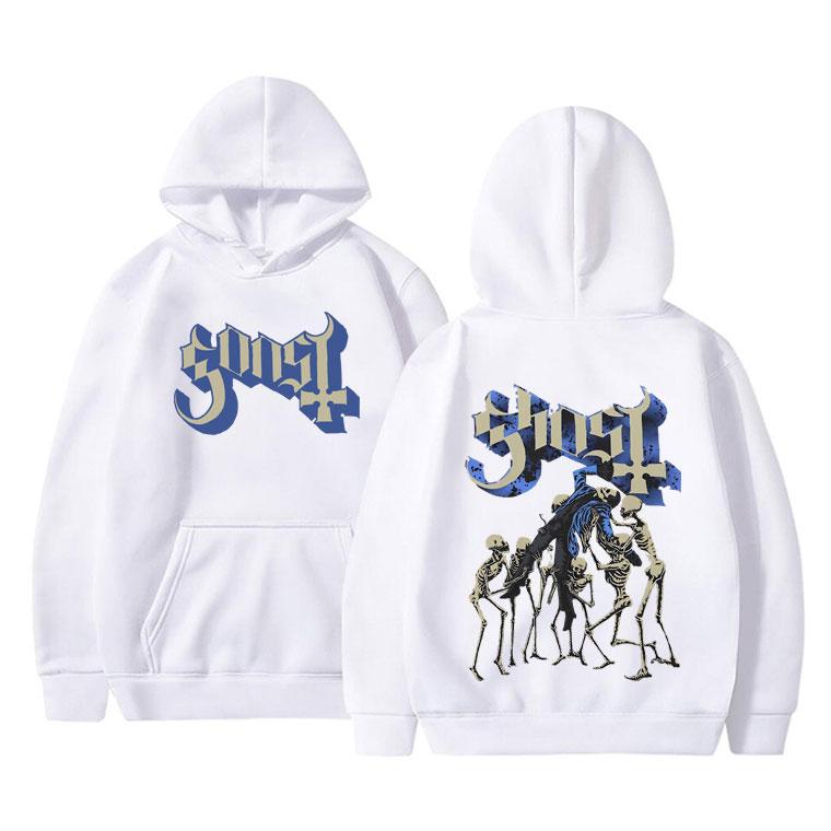 Худи Rock Band Ghost Худи с принтом скелета Мужские Винтажные Готические Панк Металлические Толстовки Мужские Повседневные Популярные Худи