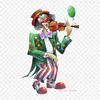 Clown Pierrot Violin Iron On Heat Transfer Printing Vinyl Patches Sticker for Clothes DIY Appliques Washable Patches