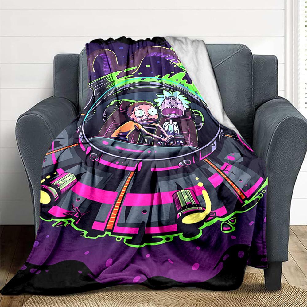 1 шт. Плед Рик и Морти Легкий фланелевый плед для дивана, кровати, путешествий, кемпинга, гостиной, офиса, дивана, кресла и кровати