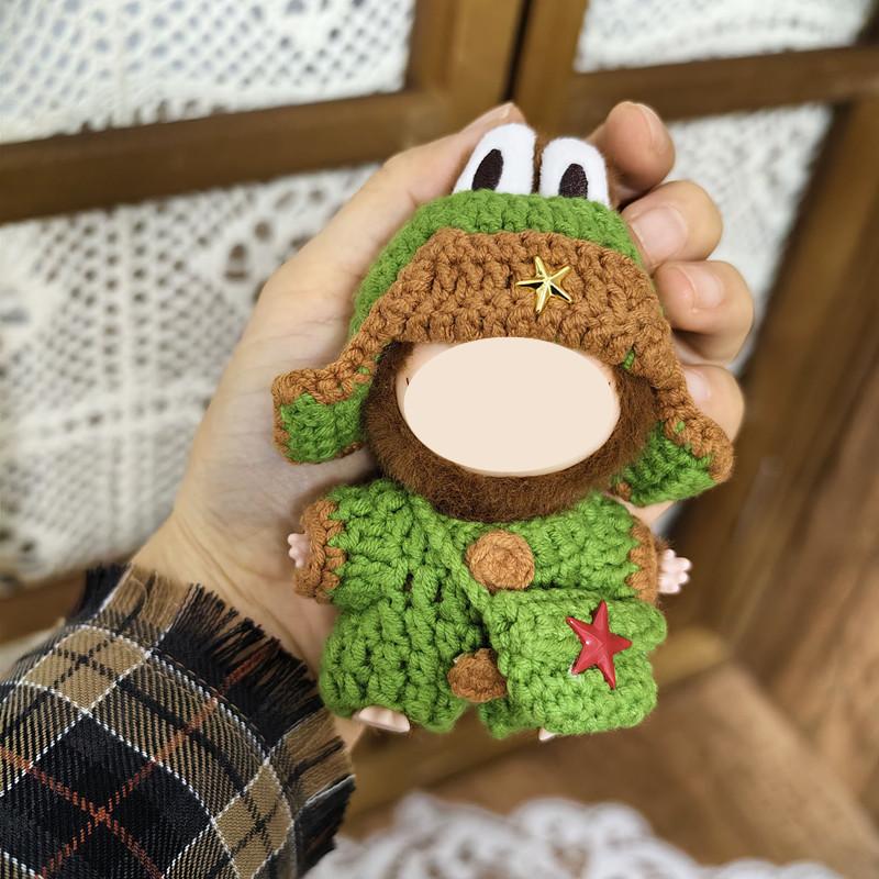 [Cloth Only] 10cm Doll Clothes Handmade Lei Feng Suit Cartoon Toy Fashionable Girls Boys  Accessories Cotton Polyester