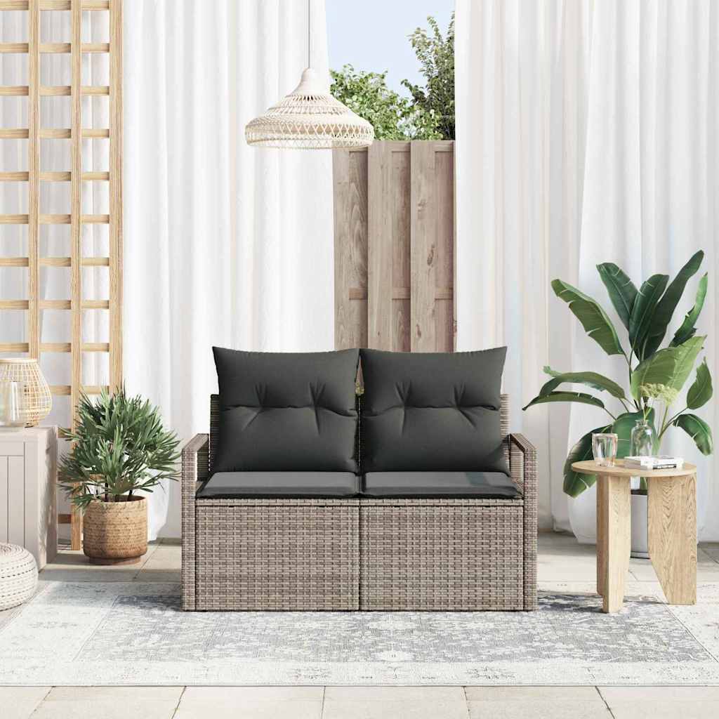 Garden Sofa with Cushions 120 x 62 x 69 cm Poly Rattan