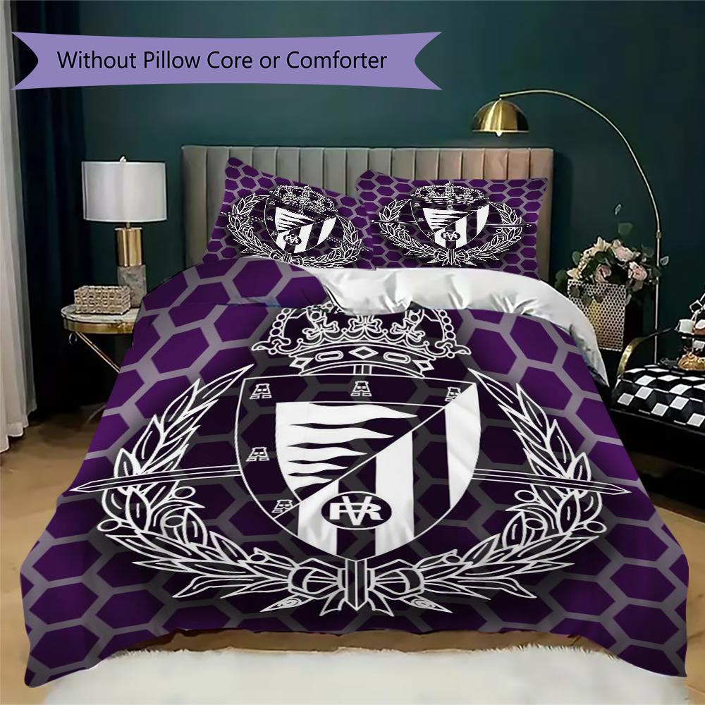 Real Valladolid Pattern Bedding uilt Set uilt Cover Pillowcase Home Decoration Birthday Gift (1 * duvet cover + 2 * pillowcase without core)