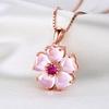 BELLA BOX Powder Crystal Rose Gold Color Lovely Sweet Classic Temperament Pendant Necklace For Women Charm Wedding Engagement Fine Jewelry New Trendy