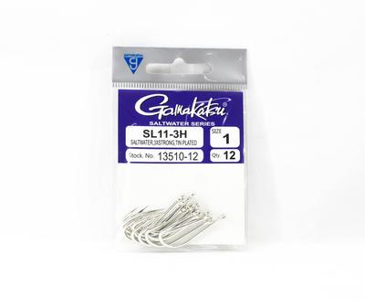 Gamakatsu 13510 SL11-3H Крючок для крупной дичи, луженый, размер 1, 12 шт./упаковка (3401)