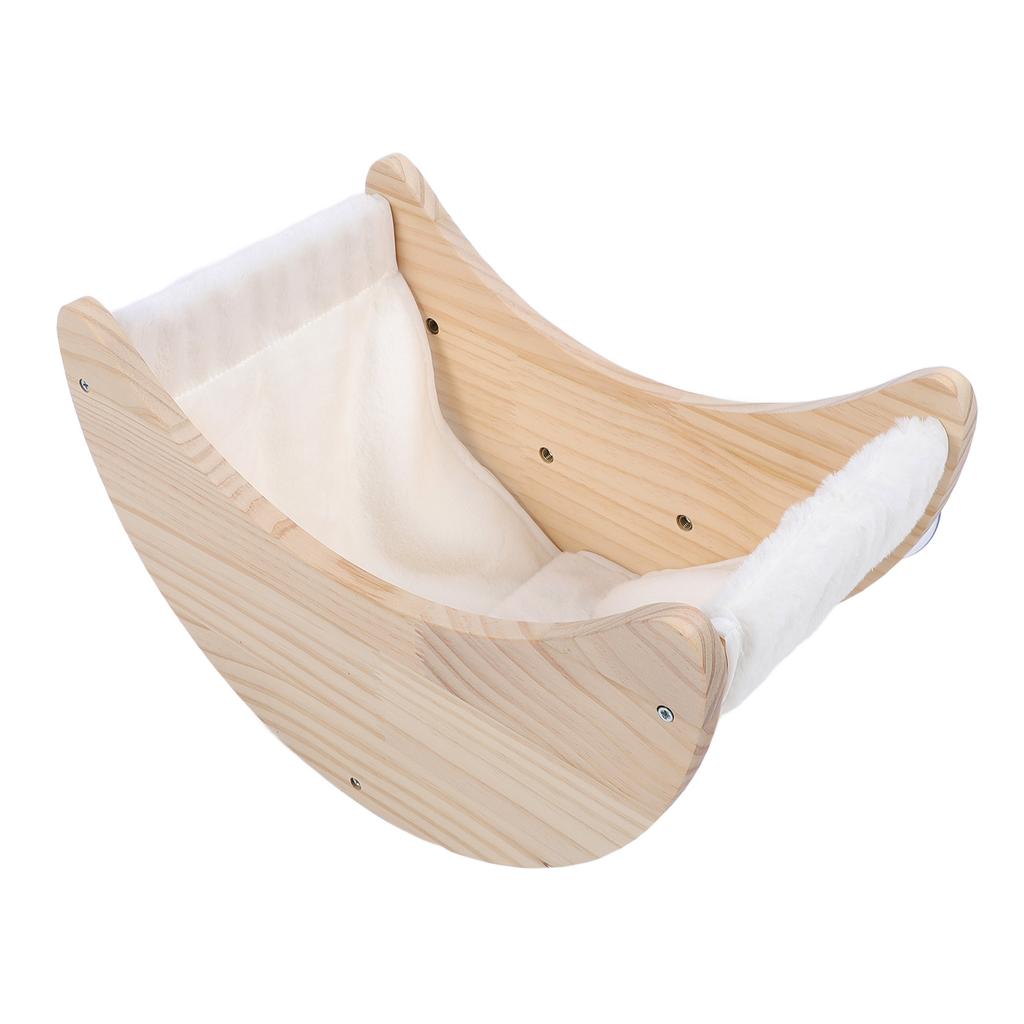 Cat Window Bed with Strong Suction Cup Pine Wood Safe Comfortable Easy to Install Window Mounted Cat Perch