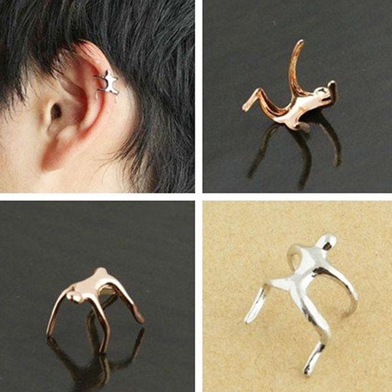 Пара женских модных сережек-клипс на обертке для ушей в стиле альпинизма, серьги-каффы без пирсинга