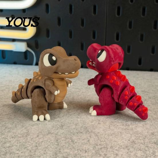 Новинка Фигурки Динозавров 3D Печать Сочлененные Милые Т?Игрушка-фиджет Рекс, Гибкое соединение, Образовательная сенсорная фигурка для игры, Кусать?Интерактивный палец