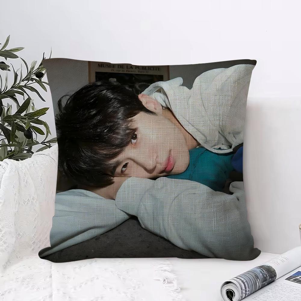 BByeon WWooseok Korea Cushion Cover Eco Linen Pillow Case DoubleSided Print Breathable Durable Zipper Home Decor Gift