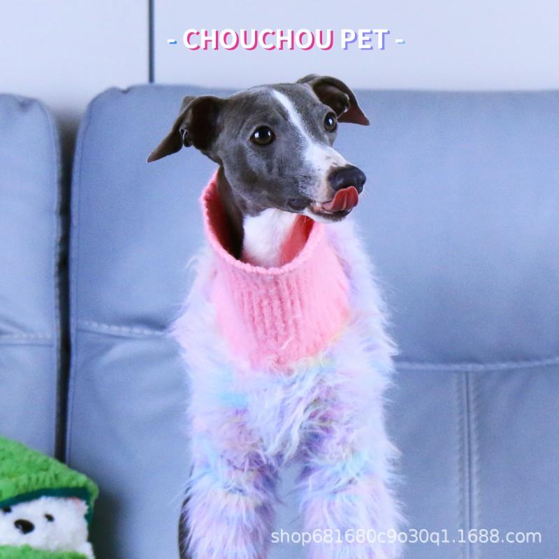Thick Knit Faux Mink Sweater Dogs High Neck Long Sleeve Soft Comfortable Coat Whippet Italian Greyhound