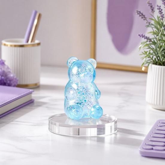 Mini Clear Bear Squeeze Toy Stress Relief Sitting Bear Sensory Toy Soft Stretchy