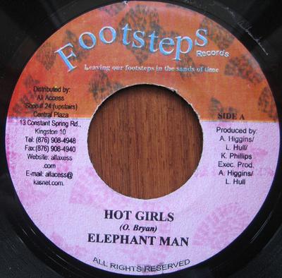 7-дюймовая пластинка ELEPHANT MAN / TONY REBEL - Hot Girls / Put On The Pressure NONE Footsteps Recor Ямайка Регги, Ска и Даб Б/У