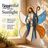 Window Suncatcher DIY Project Christian Kit, Stained Glass Style Religious Sun Catcher, Gift for Baptism Iridescent Hanging Ornament Porch,