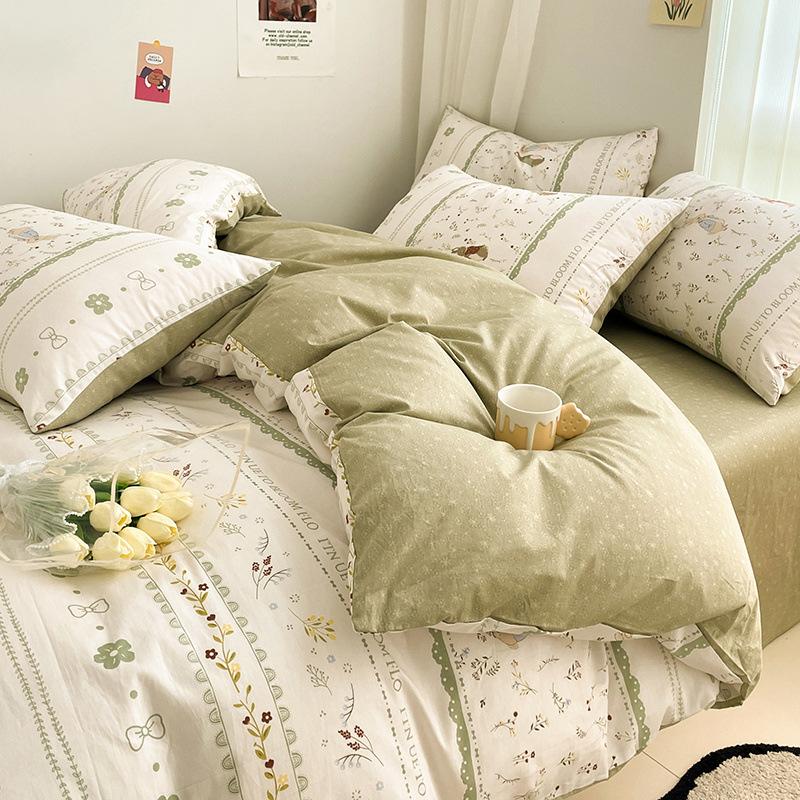 Комплект простыней из чистого хлопка, комплект простыней, постельное белье, пододеяльник для студенческого общежития из чистого хлопка, пододеяльник из трех предметов