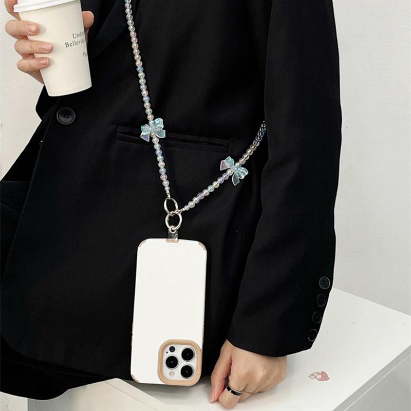 Бант бусины универсальный кроссбоди телефон шнурок длинный шейный шнур подвесной ремешок для iPhone Samsung Xiaomi анти-потеря телефон цепь