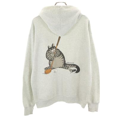 Винтажные мужские свитшоты с длинным рукавом Kliban Cat с принтом на спине, сделано в США, 80-е годы, б/у