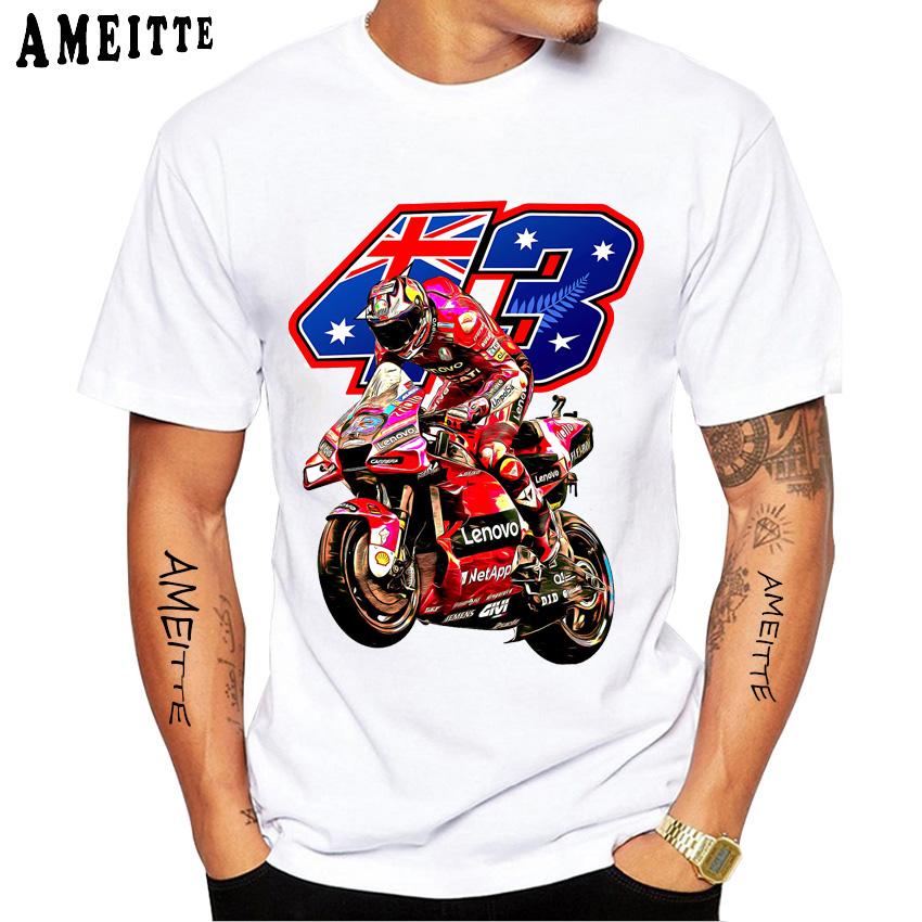 Джек Миллер 43 Gp Racing Футболка Новая Унисекс Короткий Рукав Мальчик Приключение Спорт Повседневный Белый Топ Футболки Мотоциклиста
