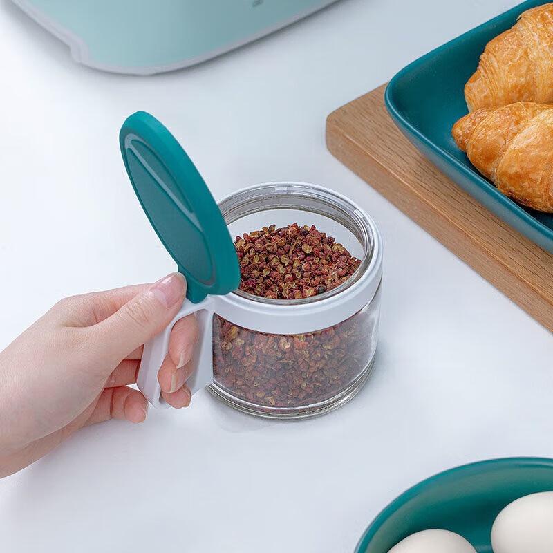 Camellia 3-Piece Round Glass Seasoning Bottle Set