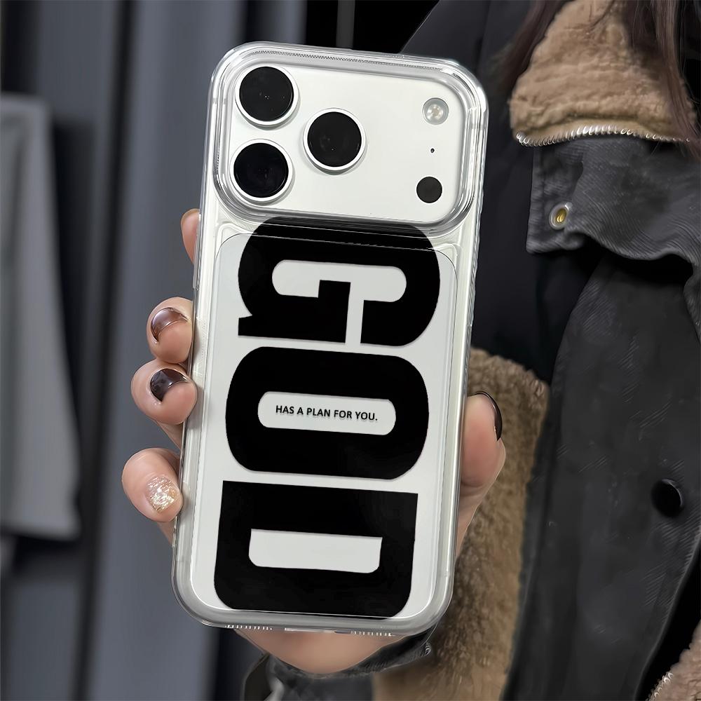 Чехол для iPhone 11 Pro Max Чехол с буквой Бога Защитный чехол для iPhone 15 14 17 Plus 13 Air 12 16 Чехол Funda