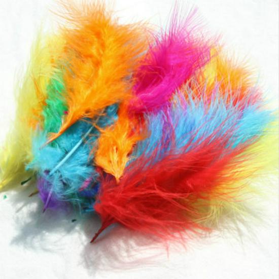 Перья Quanxiu доступны круглый год.: Разноцветные аксессуары из перьев индейки своими руками, от 50 штук.