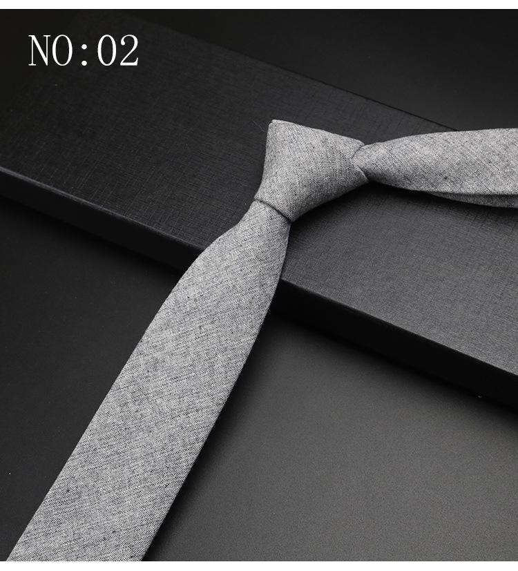 Men'S British Solid Color Retro Gentleman Shirt Simple Dress Wedding Narrow 6Cm Hand-Made Cotton Tie