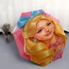 1pc Barbie girl, Barbie world Automatic Folding Umbrella - Compact 8-Rib Design, Durable Plastic & Iron1264L