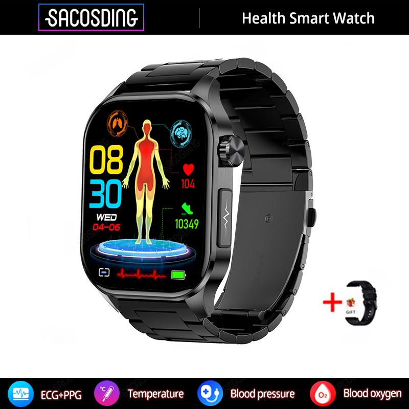 SACOSDING Новые смарт-часы ЭКГ для мужчин и женщин Bluetooth-вызов голосовой помощник артериальное давление кислород в крови спортивный трекер упражнений смарт-часы