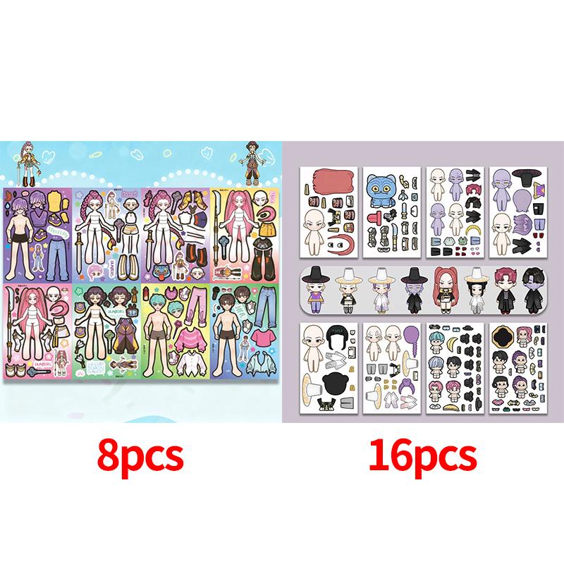 Demœ Hunters DIY Stickers Set Puzzle Face Changing Stickers Kpop DIY Phone Laptop Luggage Skateboard Graffiti Decals Kids Gift