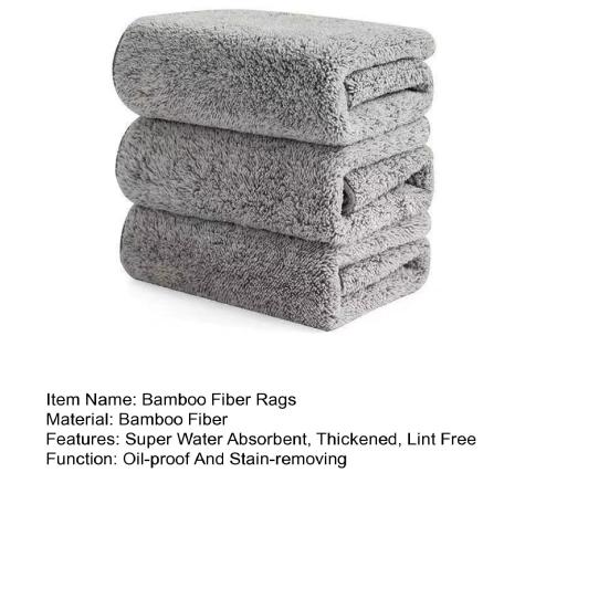 5 Pcs Bamboo Fiber Rag Super Water Absorbent Thickened Lint Free Soft Tear-resistant Oil-proof Dish Washing Pads Kitchen Towels