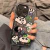 Смешной Сяосинь Карандаш Чехол для iPhone14promax Apple 15 мобильного телефона 13 двухцветный 12 прозрачный с черным краем 11 новые модели