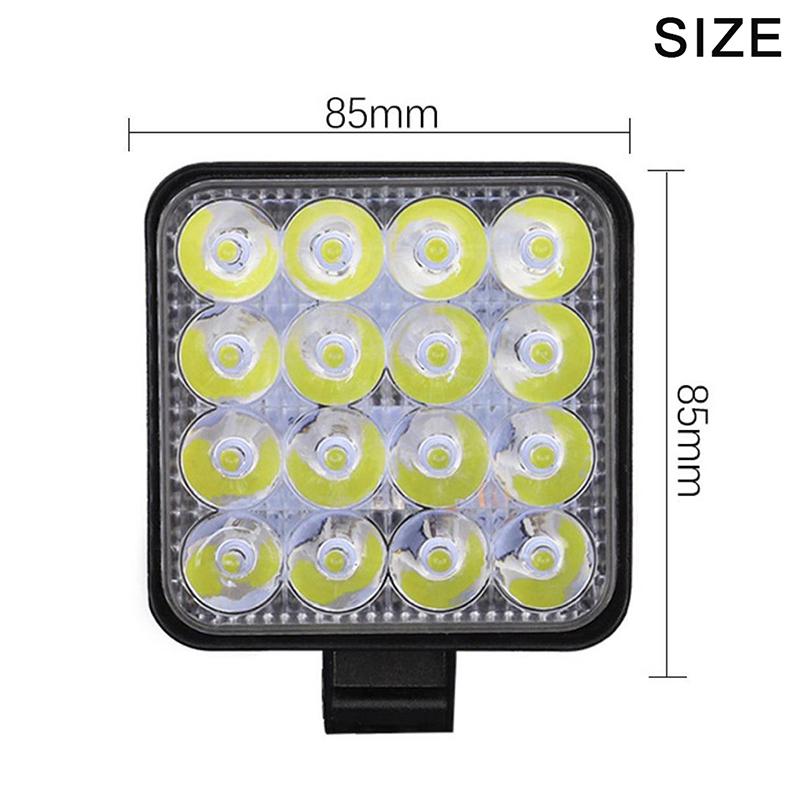 Автомобильный светодиодный рабочий фонарь Mini 16Smd круглый квадратный рабочий фонарь 12 В автоматический противотуманный фонарь для бездорожья для внедорожника Atv фара