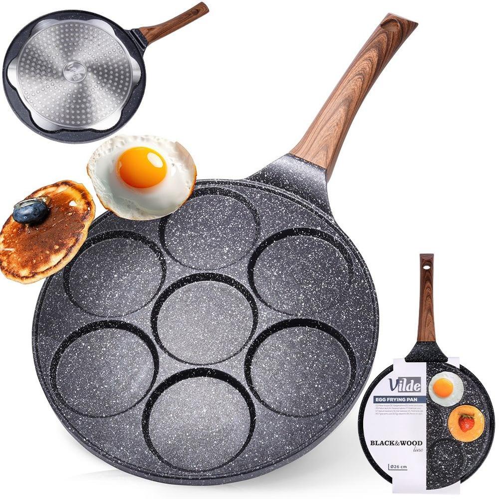 BLACK&WOOD 7-Cup Granite Pancake Pan 26cm
