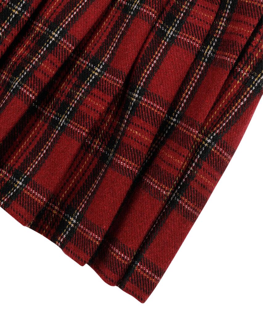 Sunday Fruits Market Sun Pleats Skirt Red Check