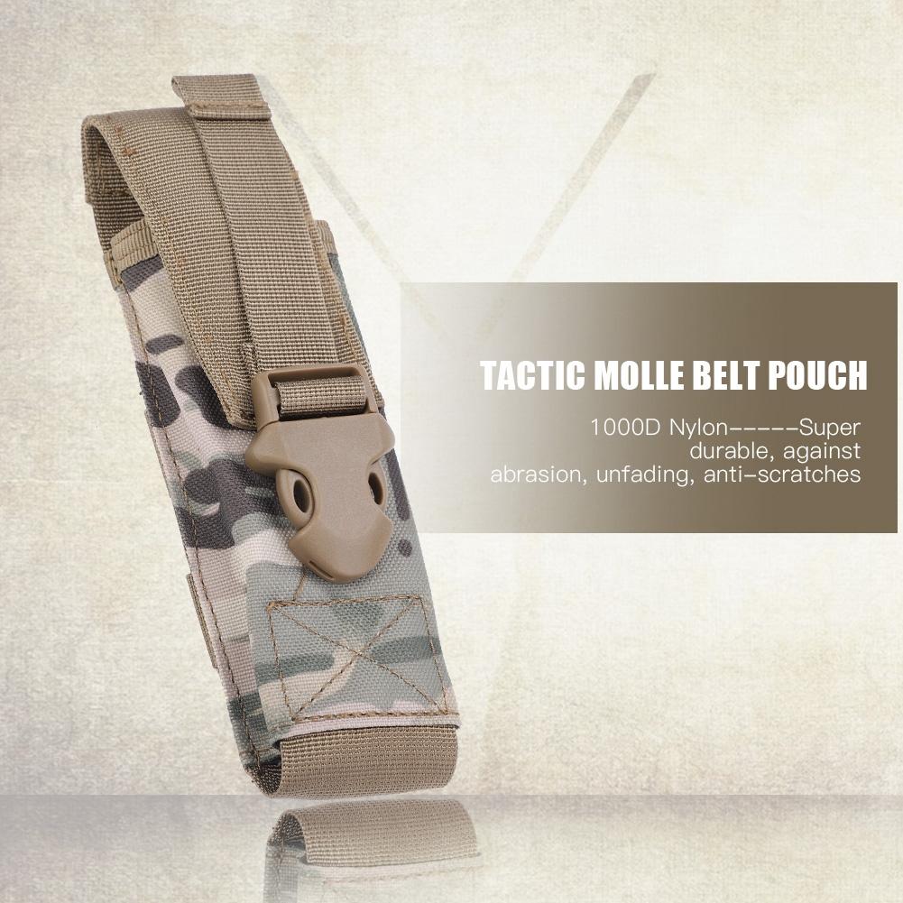 Portable Utility Outdoor Military Tactic Molle Belt Pouch Flashlight Storage Bag(Black)