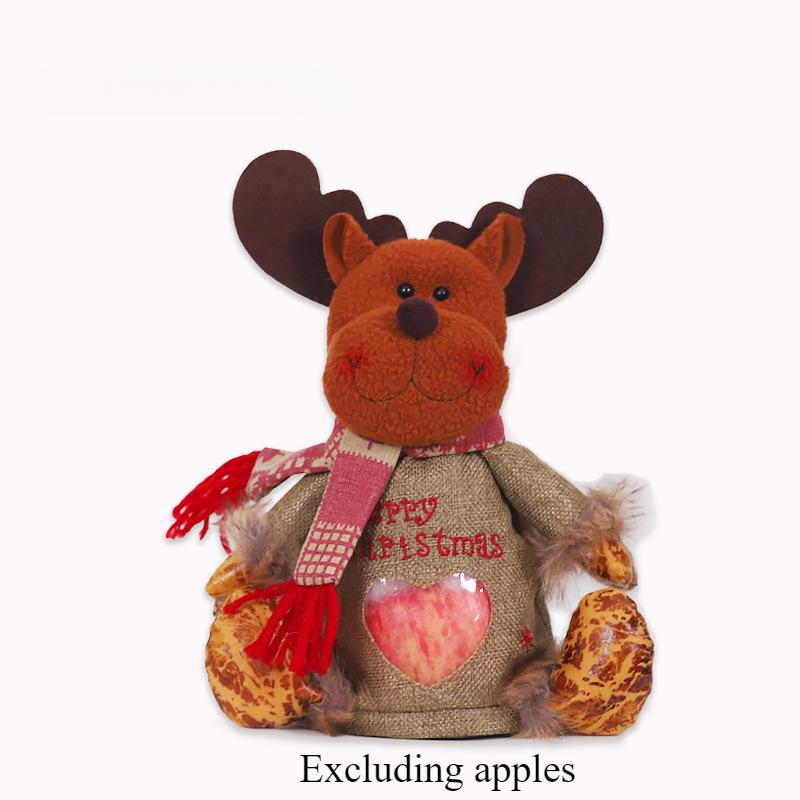 Льняная сумка-молния Love Apple Bag Рождественская вечеринка Атмосфера Подарочный пакет Фестиваль Креативная кукла Конфетный пакет Детский подарочный пакет Веселье
