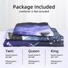 Blue Flame Football Three-piece Quilt Cover 3D Digital Printing Bedding Set Bed Cover