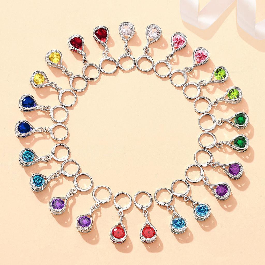 New gemstone niche high-end elegant necklace and earring set with crystal pendant jewelry