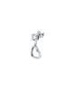 Single Steel Heart Earrings With Clear Zircons LPS02AQM58 For Women