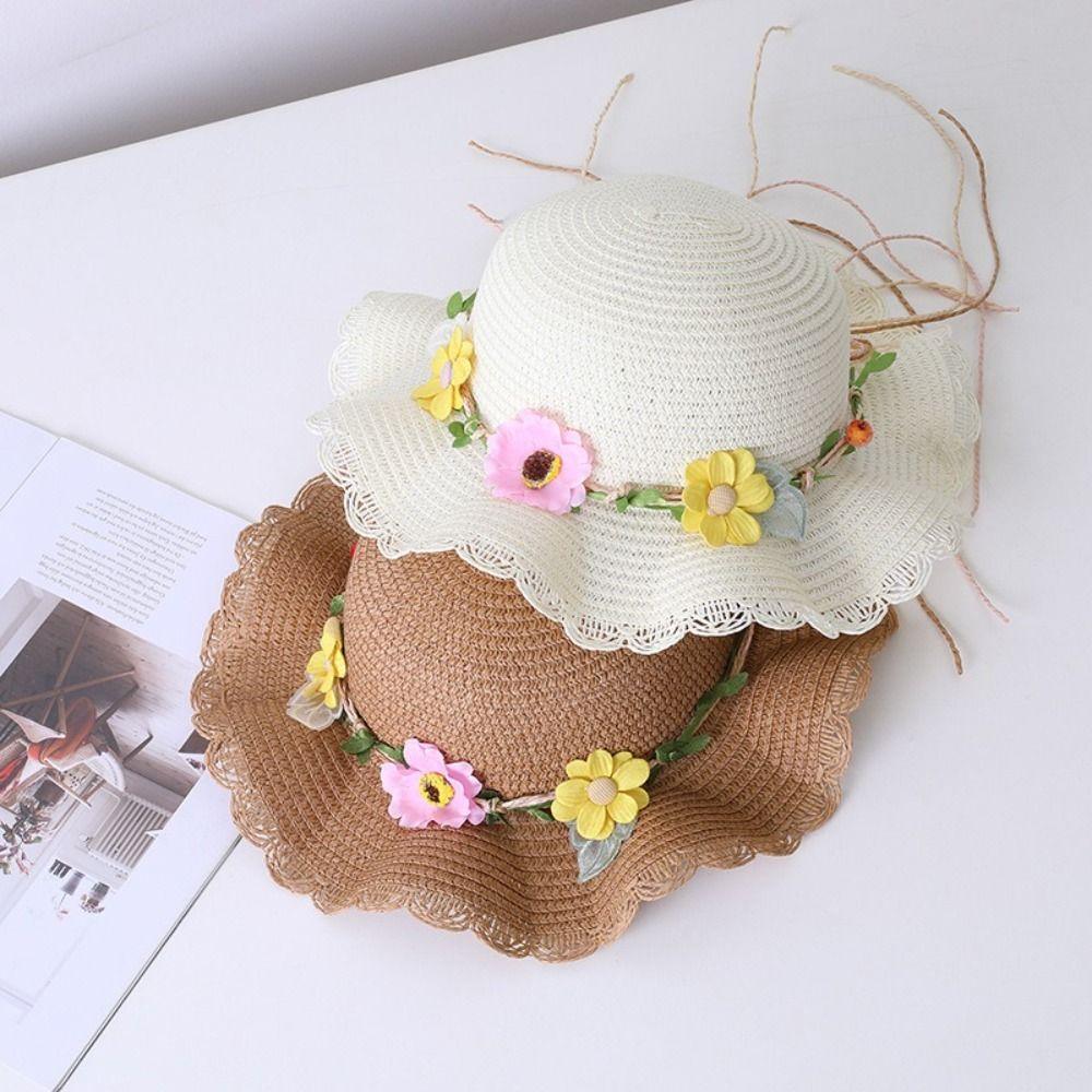 Cute Kids Sun Hat 2-8 Years Straw Hat Fashion Girls Sun Hat Beach